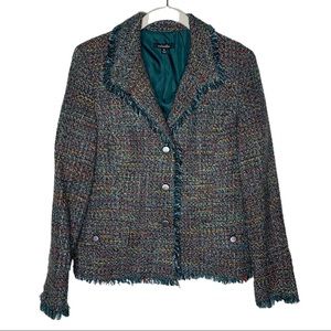 Rafaella Fringe Tweed Blazer Size 10